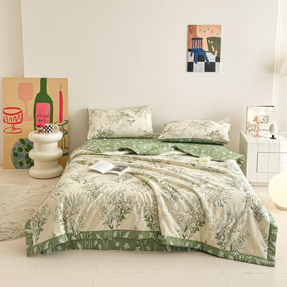 Ownkoti Botanical Leaf Print Pure Cotton Quilt - image 2