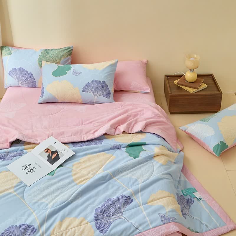 Ownkoti Ginkgo Leaf Print Pure Cotton Quilt - image 2