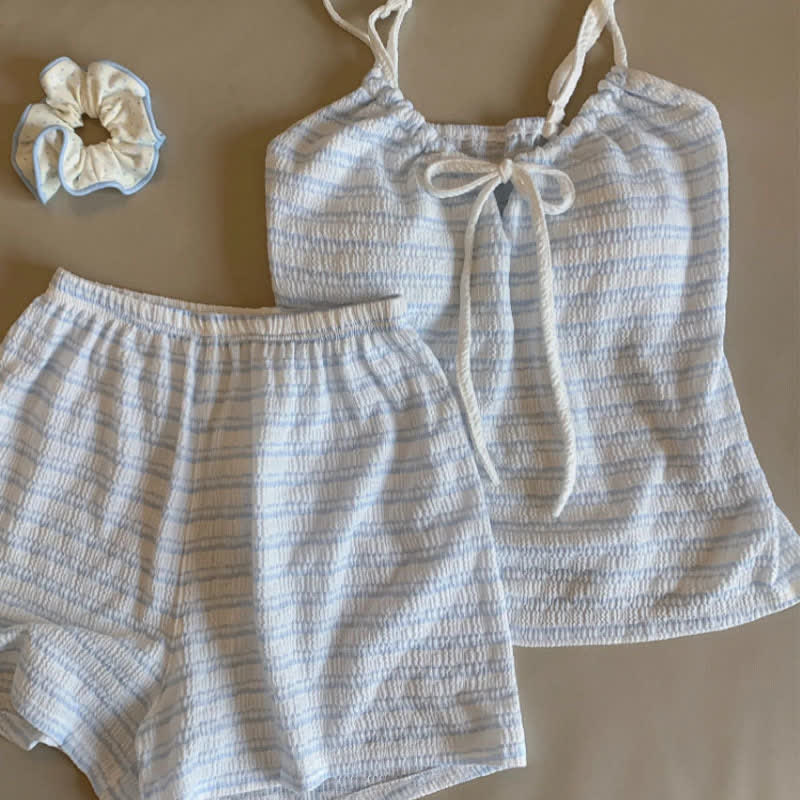 Ownkoti Bow Front Stripe Cami & Shorts Pajama Set - image 18