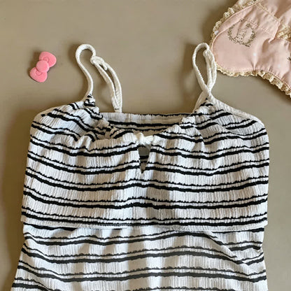Ownkoti Bow Front Stripe Cami & Shorts Pajama Set - image 12
