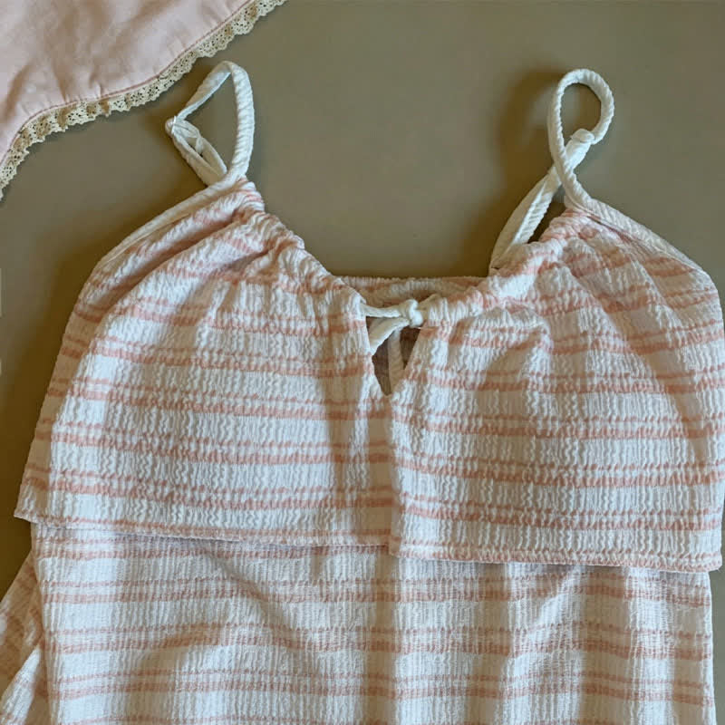 Ownkoti Bow Front Stripe Cami & Shorts Pajama Set - image 5