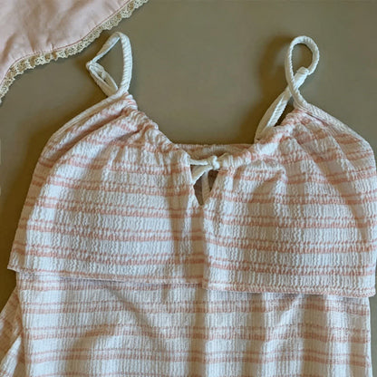 Ownkoti Bow Front Stripe Cami & Shorts Pajama Set - image 5