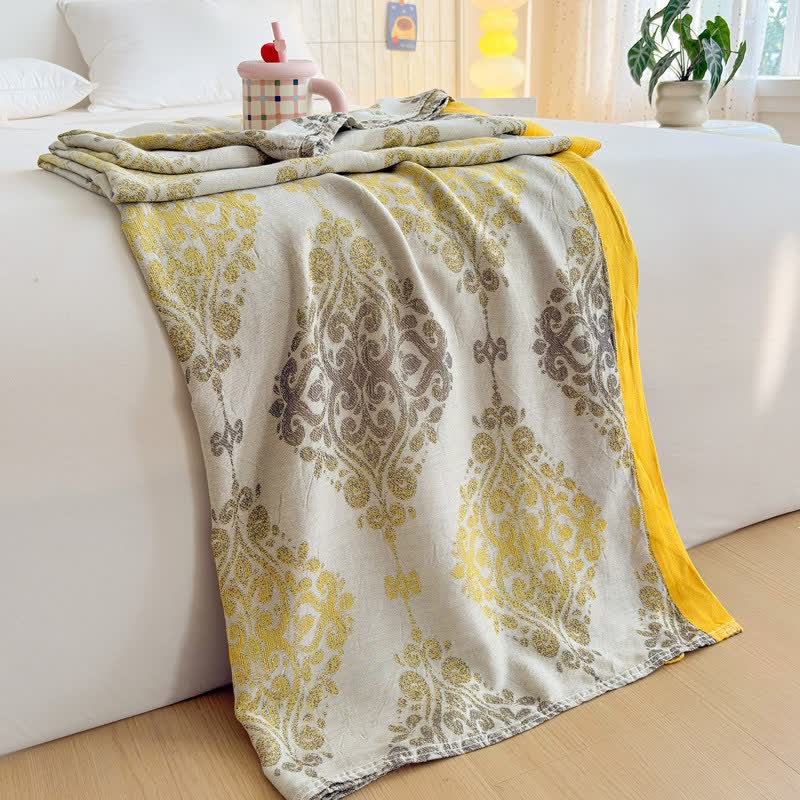 Ownkoti Vintage Pattern Bamboo Fiber Summer Blanket - 79"W x 90"L - image 0