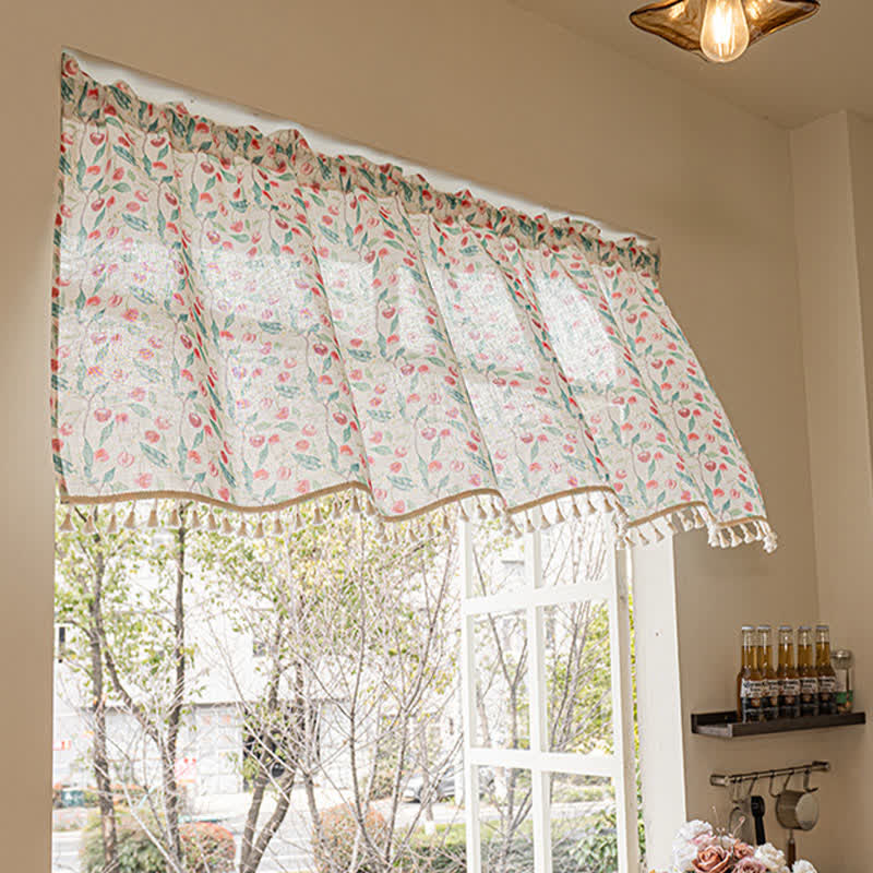 Ownkoti Country Cottage Cherry Small Window Drape - image 5