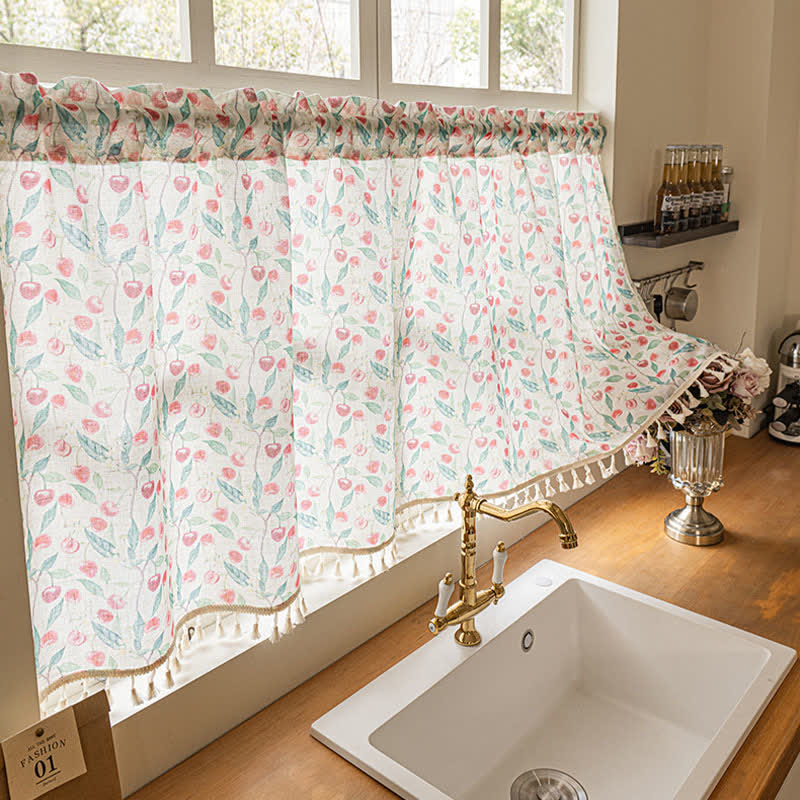 Ownkoti Country Cottage Cherry Small Window Drape - image 3