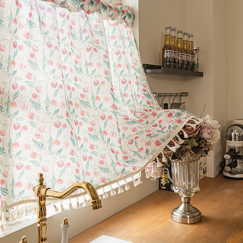 Ownkoti Country Cottage Cherry Small Window Drape - image 6