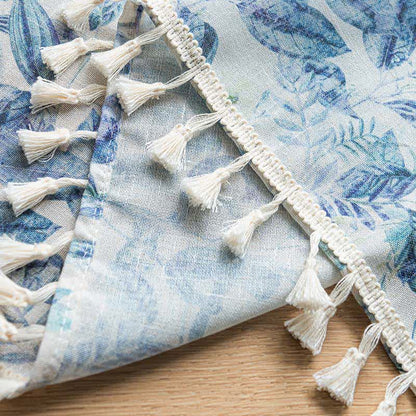 Ownkoti Botanical Linen Kitchen Curtain with Tassels - image 7