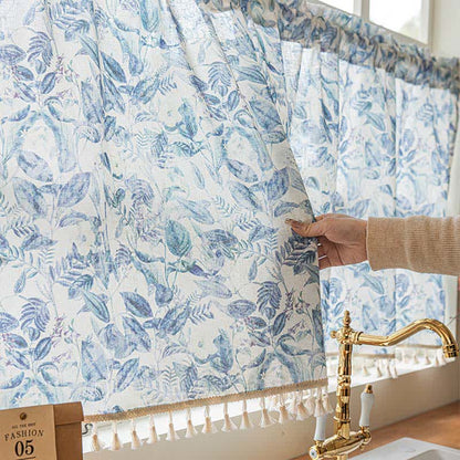 Ownkoti Botanical Linen Kitchen Curtain with Tassels - image 6