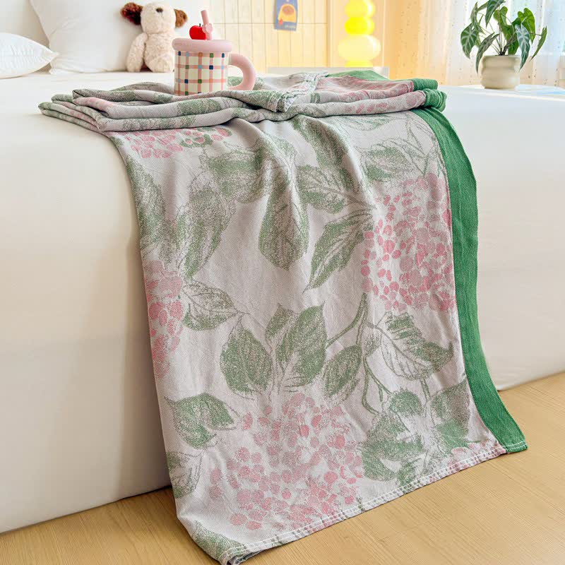 Ownkoti Floral & Leaf Bamboo Fiber Summer Blanket - 79"W x 90"L - image 0