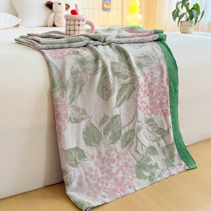 Ownkoti Floral & Leaf Bamboo Fiber Summer Blanket - 79"W x 90"L - image 0