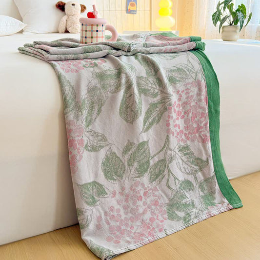Ownkoti Floral & Leaf Bamboo Fiber Summer Blanket - 79"W x 90"L - image 0