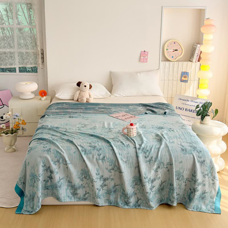 Ownkoti Artistic Botanical Bamboo Fiber Summer Blanket - image 1