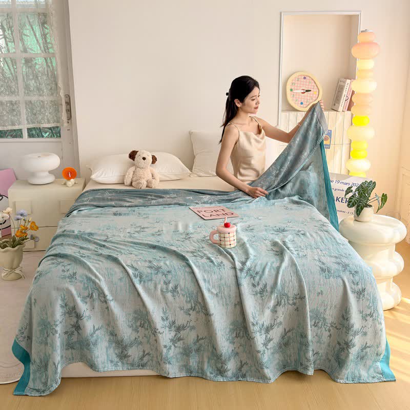 Ownkoti Artistic Botanical Bamboo Fiber Summer Blanket - image 2