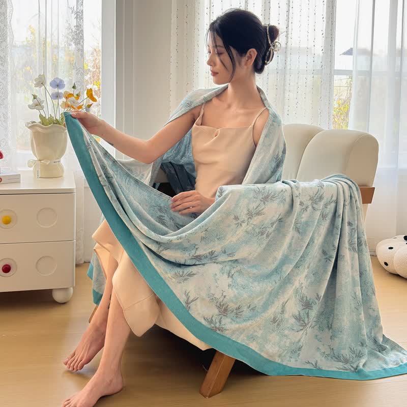 Ownkoti Artistic Botanical Bamboo Fiber Summer Blanket - image 6