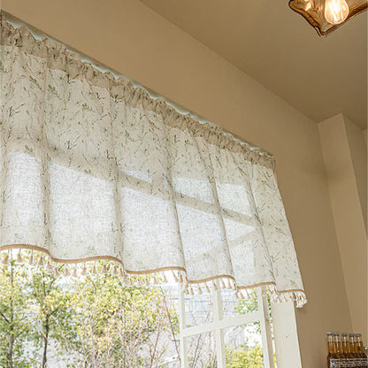 Ownkoti  Botanical Leaf Semi-Sheer Short Drapes  - image 6