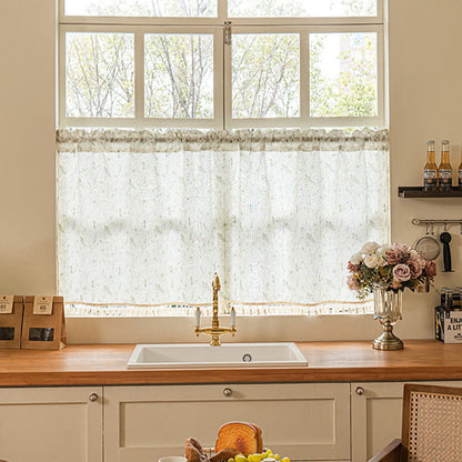 Ownkoti  Botanical Leaf Semi-Sheer Short Drapes  - image 5
