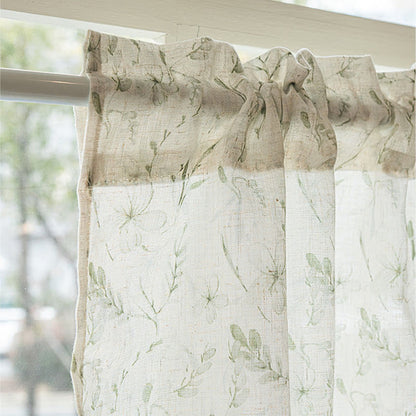 Ownkoti  Botanical Leaf Semi-Sheer Short Drapes  - image 7