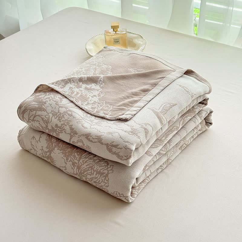 Ownkoti Tree Landscape Bamboo Fiber Blanket - Coffee - 79"W x 90"L - image 4