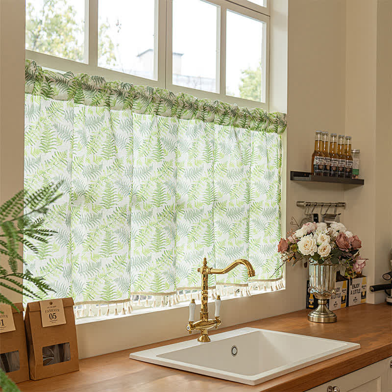 Ownkoti Scandinavian Style Fern Kitchen Curtain - image 2