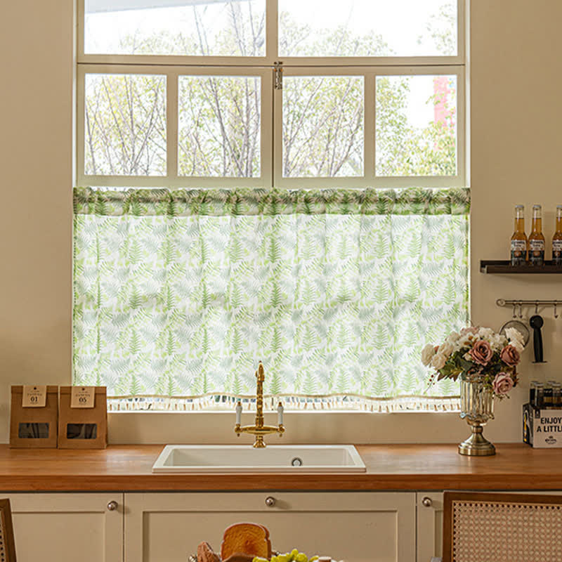 Ownkoti Scandinavian Style Fern Kitchen Curtain - image 3