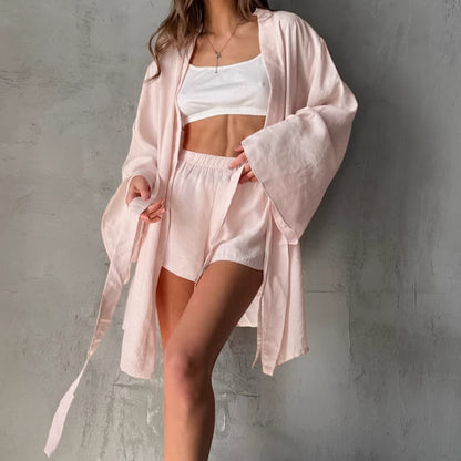 Ownkoti Solid Blush Kimono Robe Set - image 1