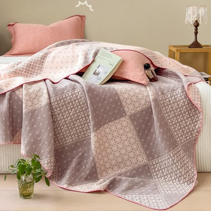 Ownkoti Geometric Patchwork Cotton Triple Gauze Quilt - image 7