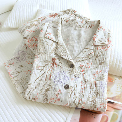 Ownkoti Muted Floral Cotton Gauze Pajama Set - image 1
