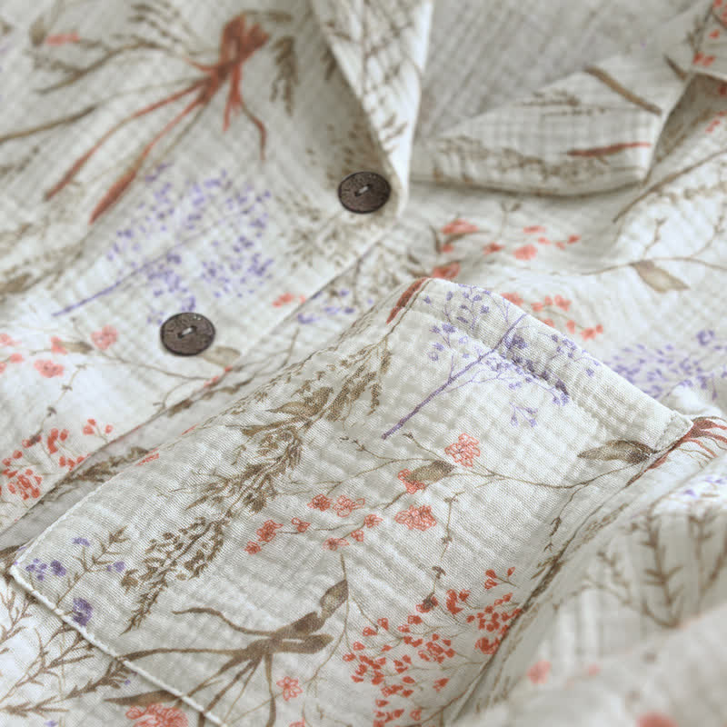 Ownkoti Muted Floral Cotton Gauze Pajama Set - image 6