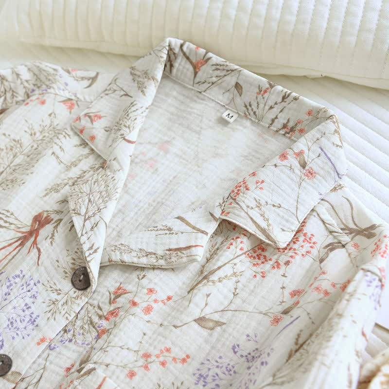 Ownkoti Muted Floral Cotton Gauze Pajama Set - image 5