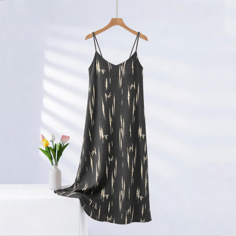 Ownkoti Bamboo Inspired Pure Cotton Camisole Nightgown - Black - XXL - image 0