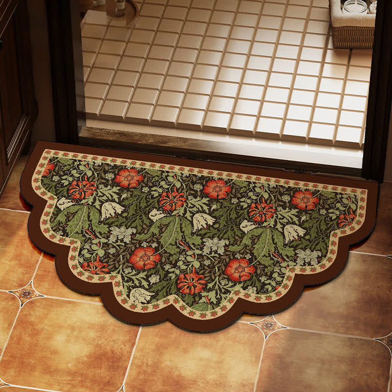 Ownkoti Classic Mahogany Floral Diatom Mud Mat - 19"W x 35"L - image 0