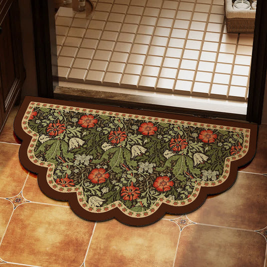 Ownkoti Classic Mahogany Floral Diatom Mud Mat - 19"W x 35"L - image 0