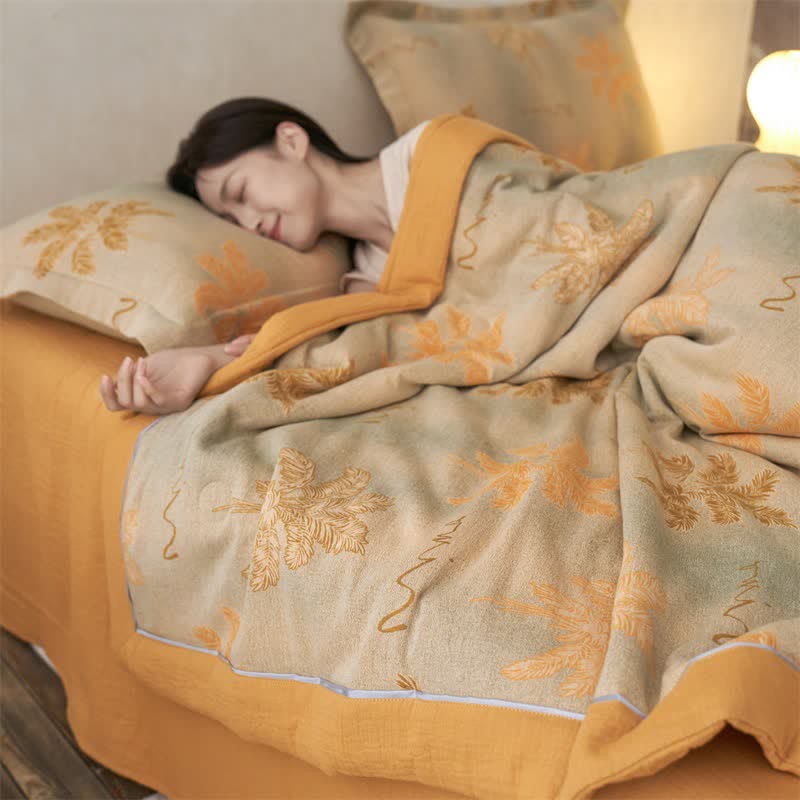 Ownkoti Cotton Gauze Jacquard Rustic Leaf Bedding - image 11