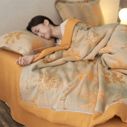 Ownkoti Cotton Gauze Jacquard Rustic Leaf Bedding - image 11