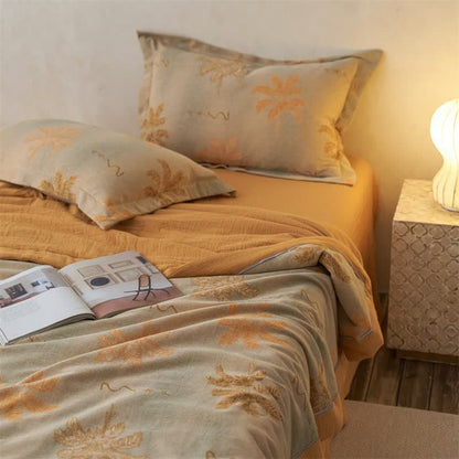 Ownkoti Cotton Gauze Jacquard Rustic Leaf Bedding - image 4