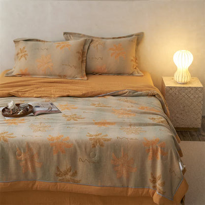 Ownkoti Cotton Gauze Jacquard Rustic Leaf Bedding - image 8