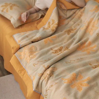 Ownkoti Cotton Gauze Jacquard Rustic Leaf Bedding - image 12