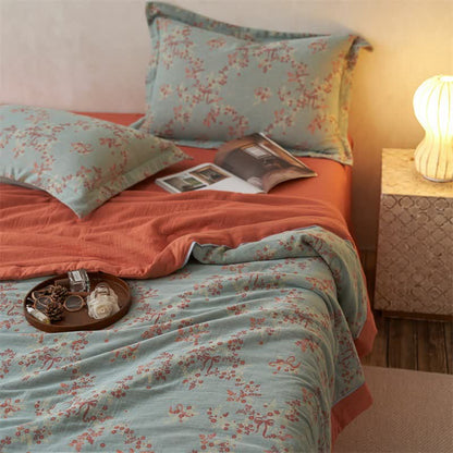 Ownkoti Cotton Gauze Jacquard Floral & Bow Bedding - image 14