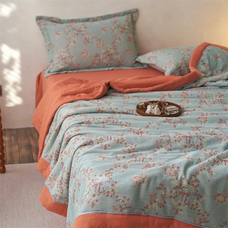 Ownkoti Cotton Gauze Jacquard Floral & Bow Bedding - image 13