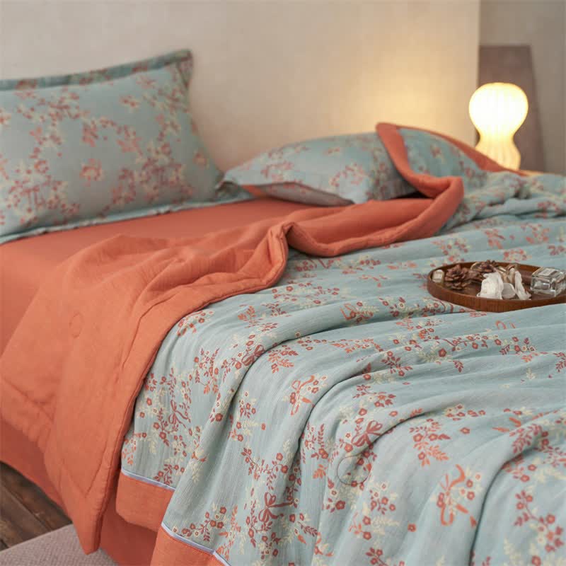 Ownkoti Cotton Gauze Jacquard Floral & Bow Bedding - image 4