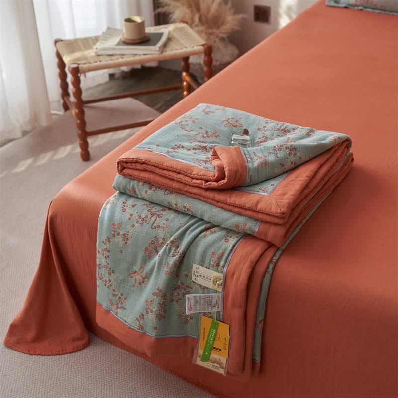Ownkoti Cotton Gauze Jacquard Floral & Bow Bedding - image 12