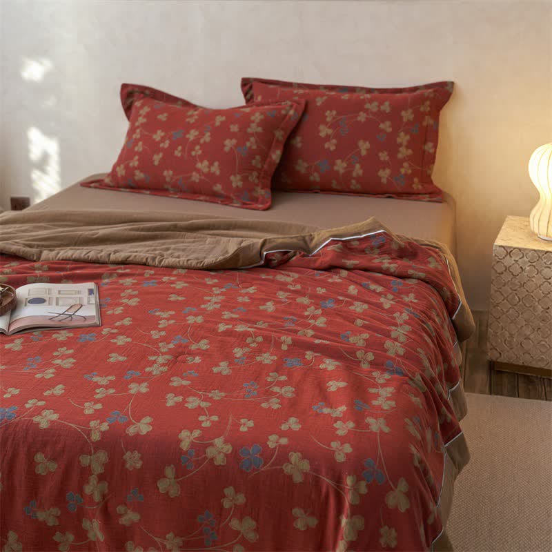 Ownkoti Cotton Gauze Jacquard Rustic Clover Bedding - image 5