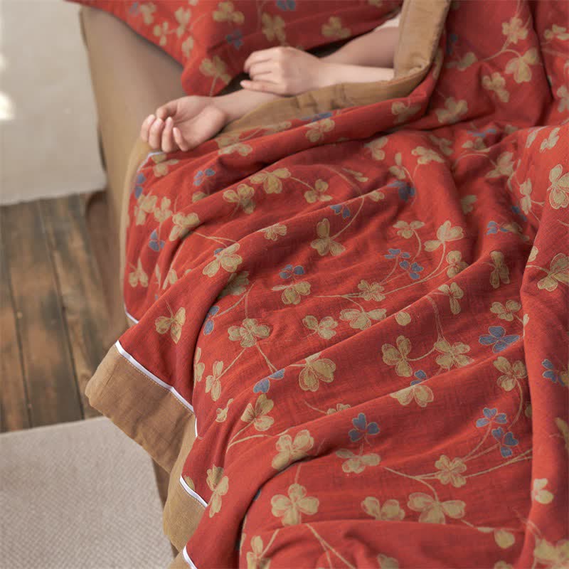 Ownkoti Cotton Gauze Jacquard Rustic Clover Bedding - image 14