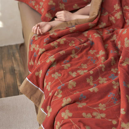 Ownkoti Cotton Gauze Jacquard Rustic Clover Bedding - image 14