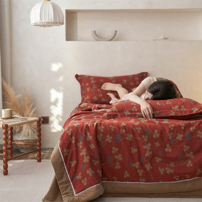 Ownkoti Cotton Gauze Jacquard Rustic Clover Bedding - image 8