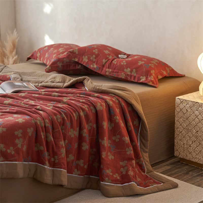 Ownkoti Cotton Gauze Jacquard Rustic Clover Bedding - image 1
