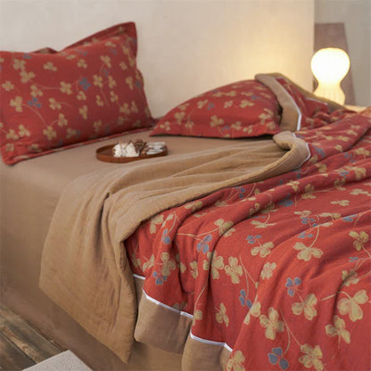 Ownkoti Cotton Gauze Jacquard Rustic Clover Bedding - image 7