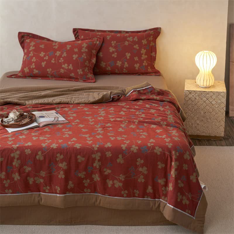 Ownkoti Cotton Gauze Jacquard Rustic Clover Bedding - image 3