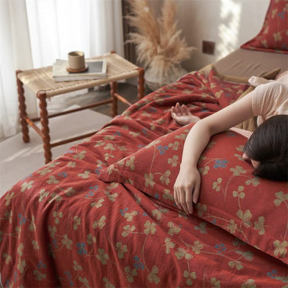 Ownkoti Cotton Gauze Jacquard Rustic Clover Bedding - image 10