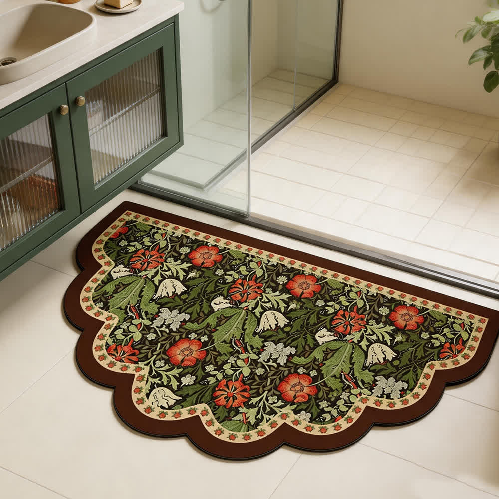 Ownkoti Classic Mahogany Floral Diatom Mud Mat - image 1